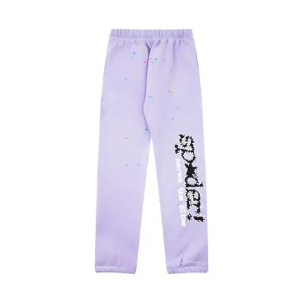 Size l Sp5der Açaí Sweatpant 'Purple' Front View