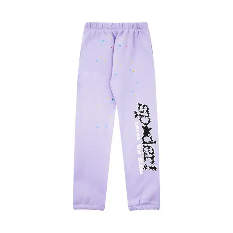 Size l Sp5der Açaí Sweatpant 'Purple' Front View