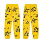 Sp5der 5Star Sweatpants Yellow Front and Back View