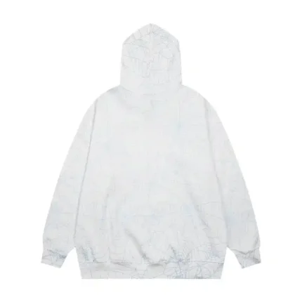 Sp5der AOP Web Hoodie Heather Grey Back View (2)