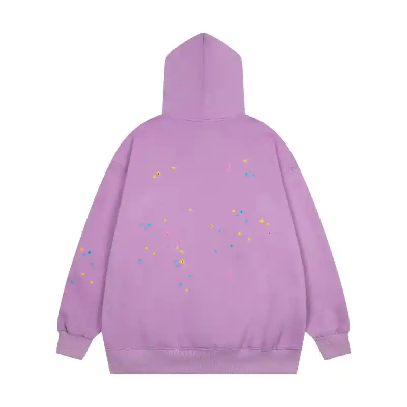 Sp5der Acai Hoodie 'Purple' Back view