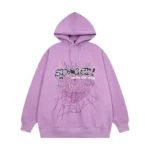 Sp5der Acai Hoodie 'Purple' Front view