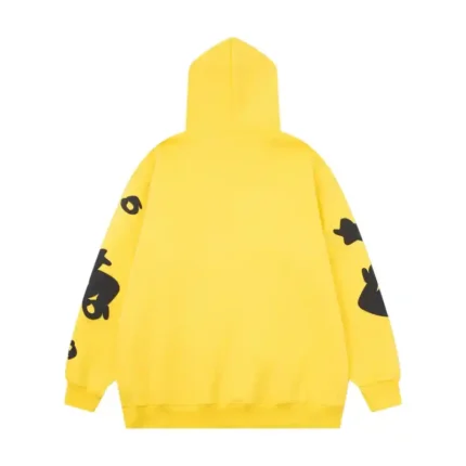 Sp5der Beluga Hoodie 'Gold' back view