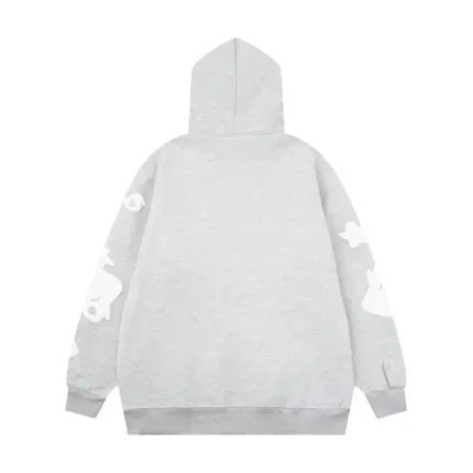 Sp5der Beluga Hoodie 'Gray' back views