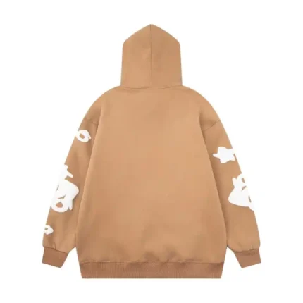 Sp5der Beluga Hoodie Light Brown Back view