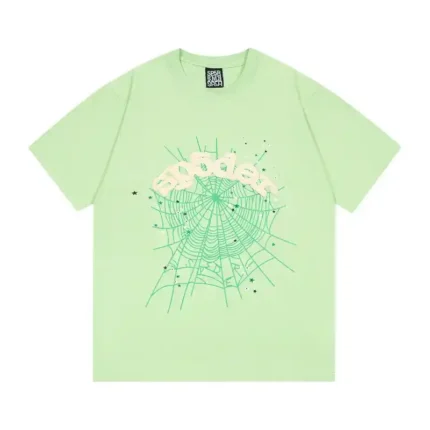 Sp5der OG Web V2 T- Shirt 'Mint' front view