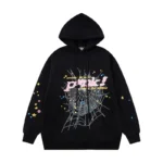 Sp5der PNK Hoodie 'Black' Front view