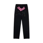 Sp5der PNK Sweatpants Black Front View