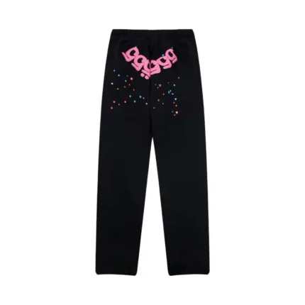 Sp5der PNK Sweatpants Black Front View