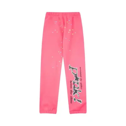 Sp5der PNK Sweatpants Pink Back View Front View