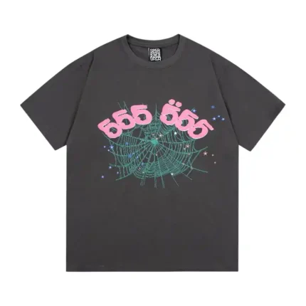 Sp5der Worldwide 555 T- Shirt 'Jet Black' Front view