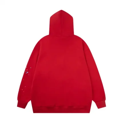 Sp5der Worldwide Red Angel Number 555 Hoodie' Red' Back View