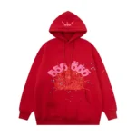 Sp5der Worldwide Red Angel Number 555 Hoodie 'Red' Front view