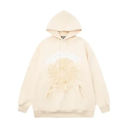 Spider Worldwide By Young Thug Beige Hoodie 'Front view'