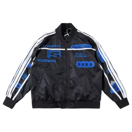 Sp5der Satin Bomber Jacket