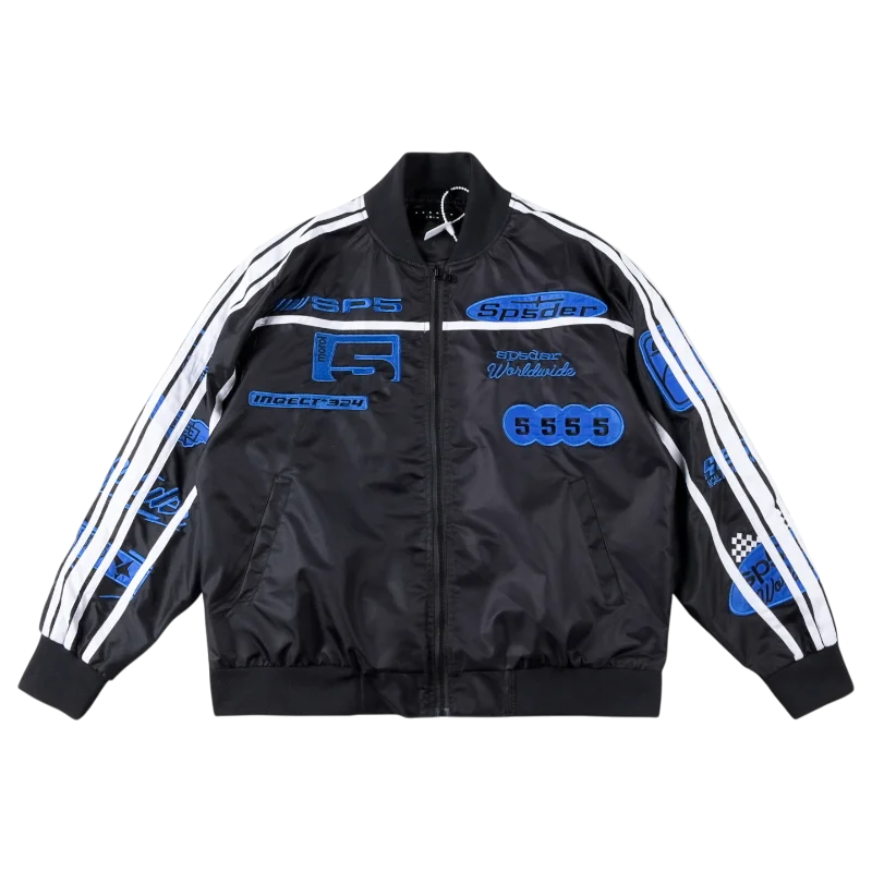 Sp5der Satin Bomber Jacket