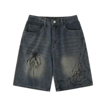 Sp5der Print Denim Short