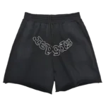 Sp5der Black OG Logo Embroidered Sweatshort