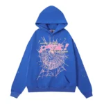 Sp5der-555555-Young-Thug-Hoodie-Blue-front-view
