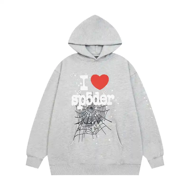 Sp5der-I-Heart-SP5-Souvenir-Hoodie-Grey-front-view-1