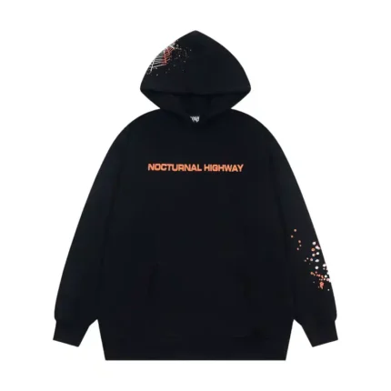 Sp5der-Nocturnal-Highway-Hoodie-Black-front-view