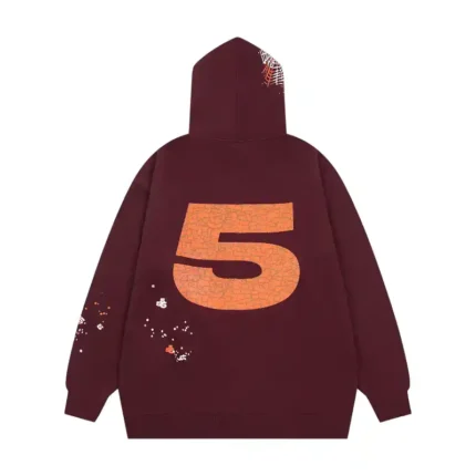 Sp5der-Nocturnal-Highway-Hoodie-Maroon-back-view