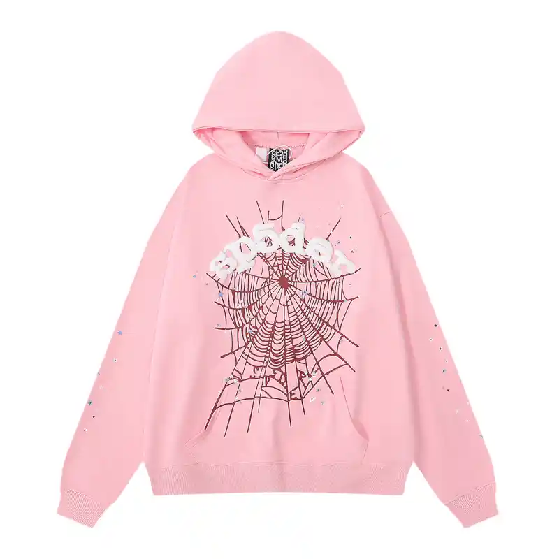 Sp5der-OG-Web-Hoodie-Pink-front-view
