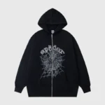 Sp5der OG Web V2 Rhinestone Zip Up Hoodie
