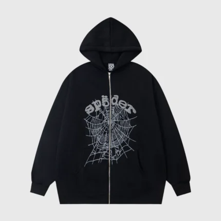 Sp5der OG Web V2 Rhinestone Zip Up Hoodie